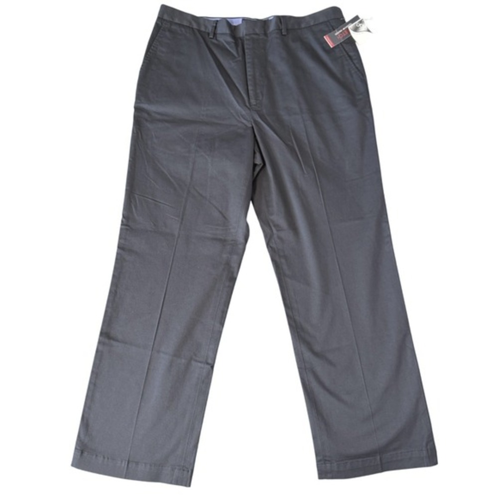 Tommy Hilfiger Stretch Chino Pants NWT Mens Size 36x30 Black Flat Front Workwear